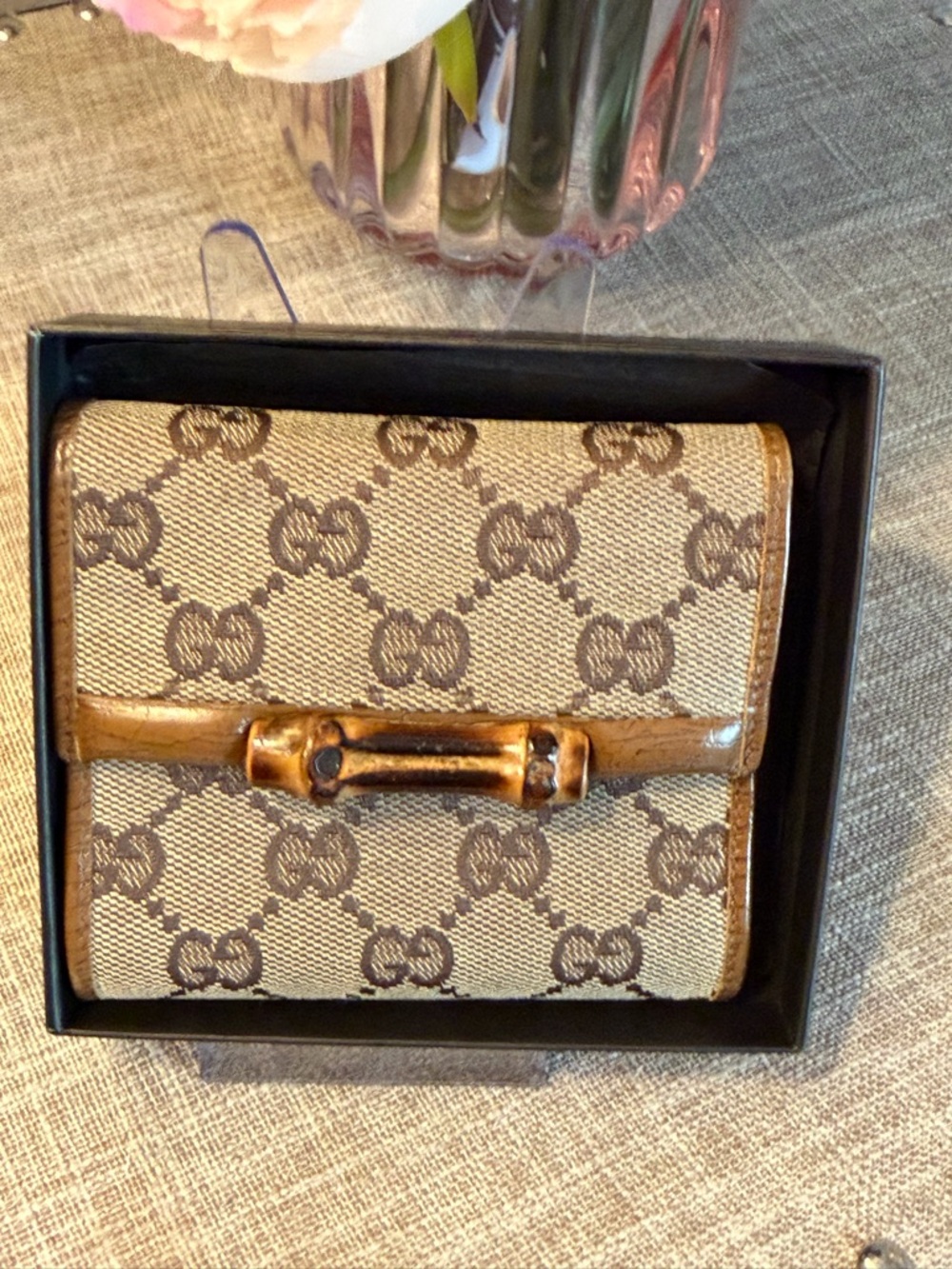 Gucci Bamboo Canvas Compact Wallet - Brown Monogram - Picture 14 of 16